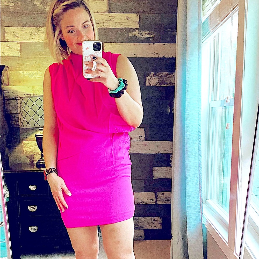 Fitted pink cocktail dress